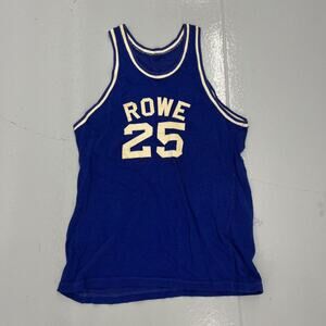 Vintage 50s Rowe Blue Rayon Basketball Jersey